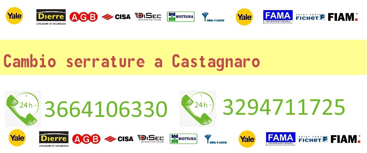 Cambio serrature Castagnaro